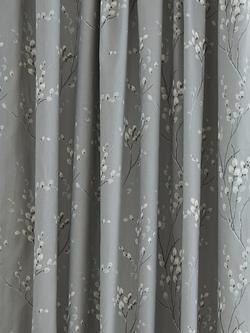 Laura Ashley Pussy Willow Pair Lined Pencil Pleat Curtains - view 2, Steel