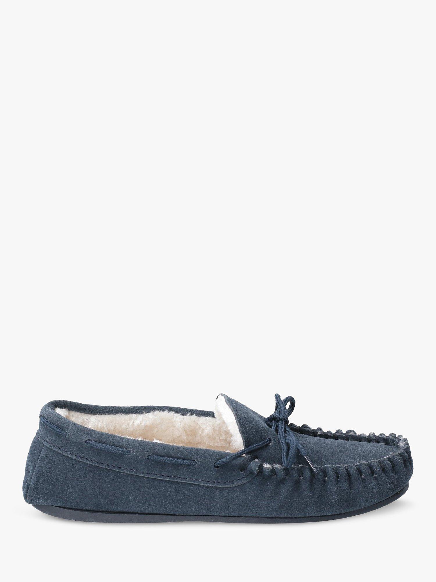 Hush Puppies Allie Suede Moccasin Slippers, Navy
