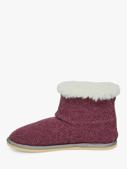 Celtic & Co. Knitted Boot Slippers - view 2, Sloeberry Fleck