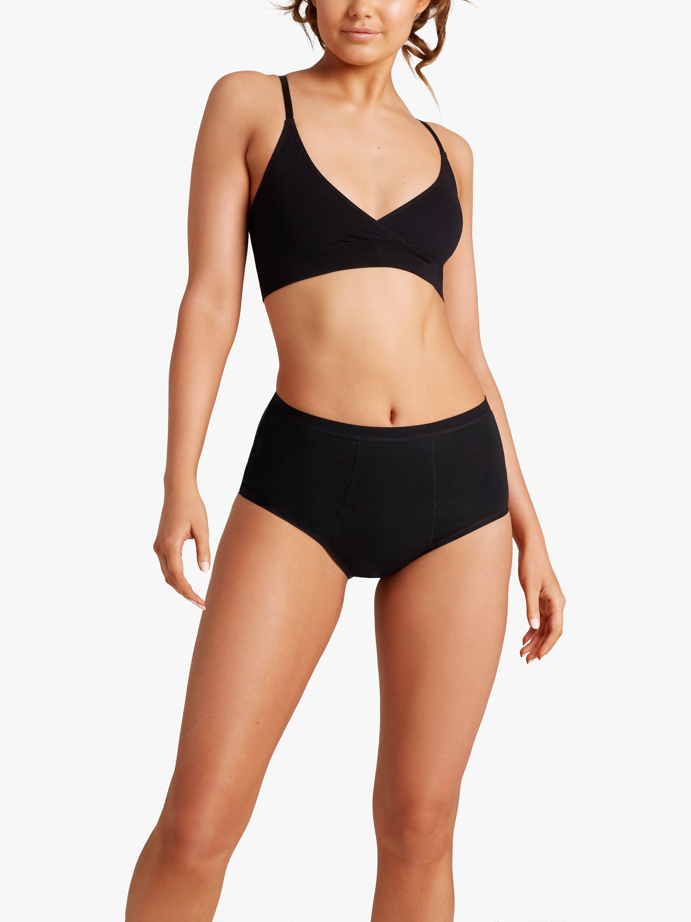 Product image 1 of 5, which shows Love Luna Period Proof Full Briefs, Black, 10-12