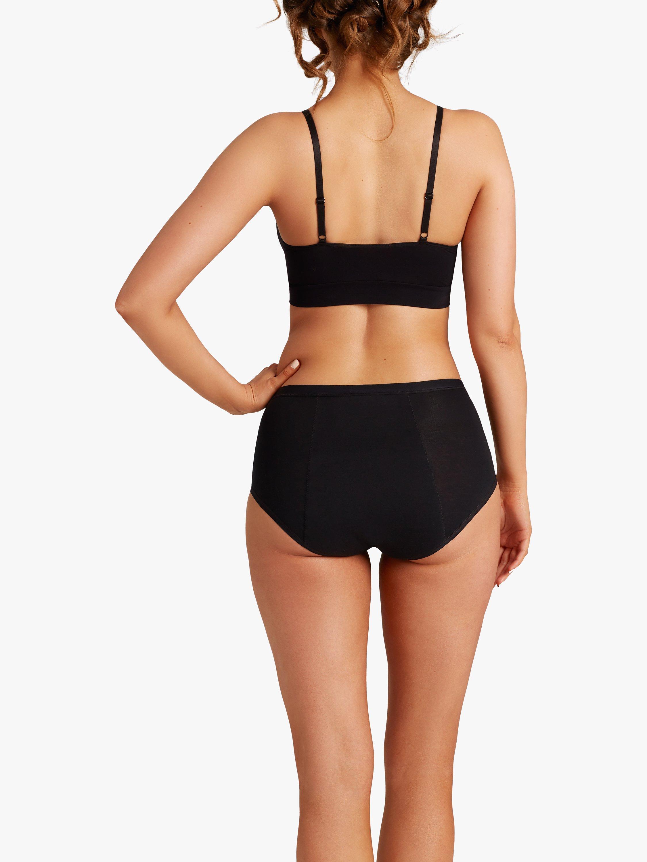 Product image 2 of 5, which shows Love Luna Period Proof Full Briefs, Black, 10-12
