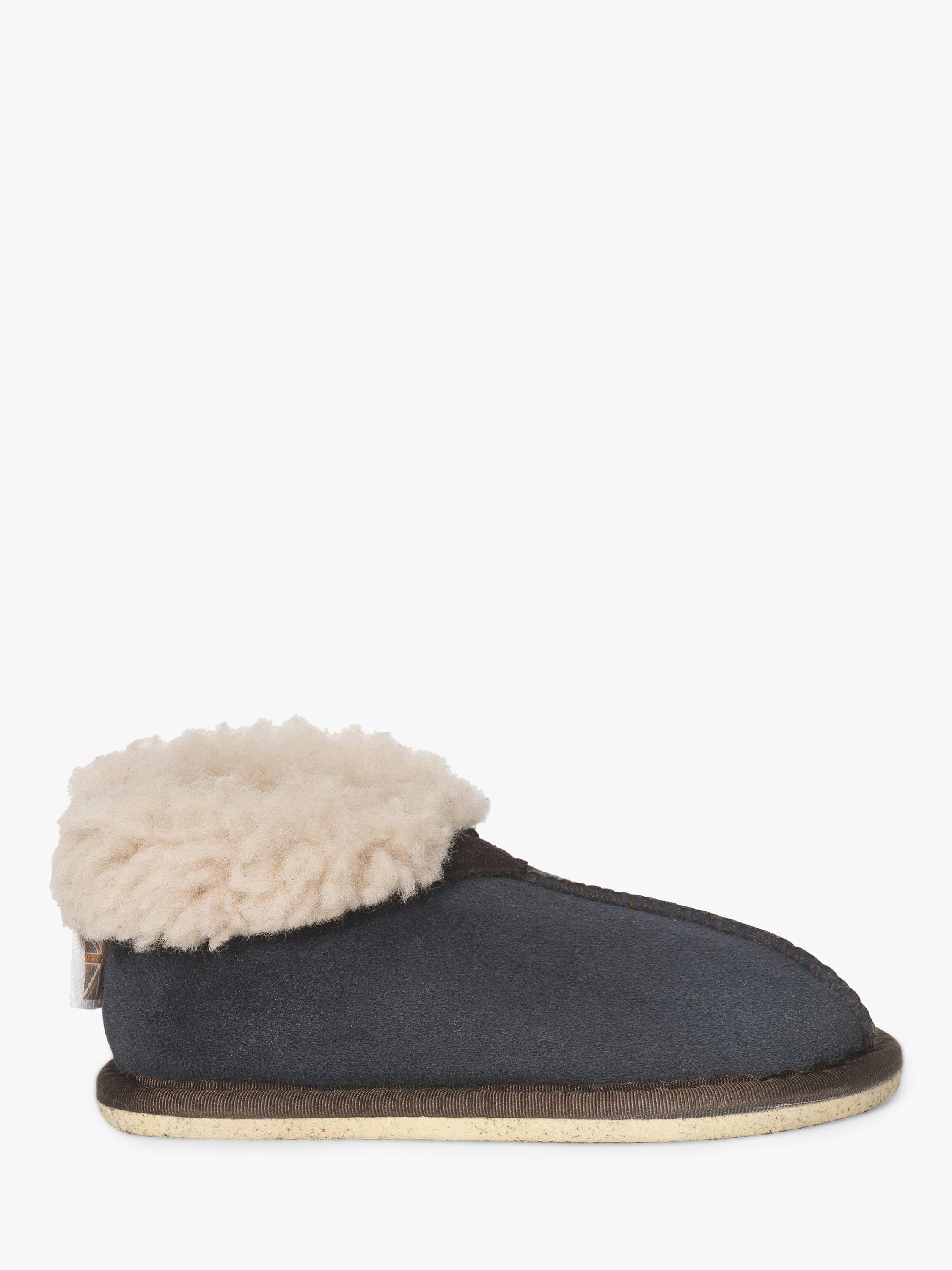 Product image 1 of 3, which shows Celtic & Co. Kids' Sheepskin Slippers, Blue Iris, 5-6 Jnr