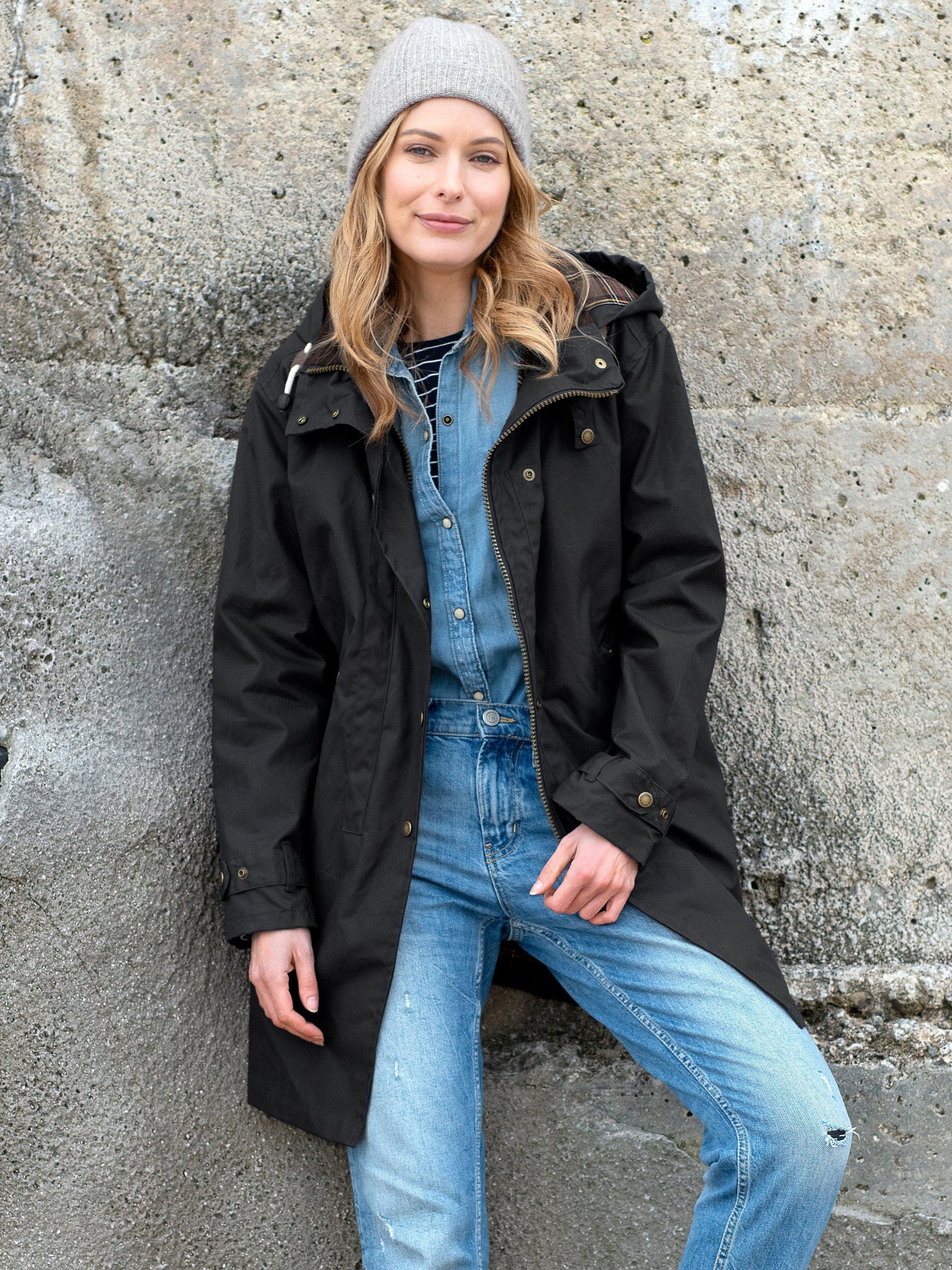 Celtic & Co. Waxed Cotton Parka Coat, Dark Navy