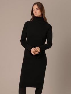 Celtic & Co. Wool Slouch Roll Neck Dress, Black