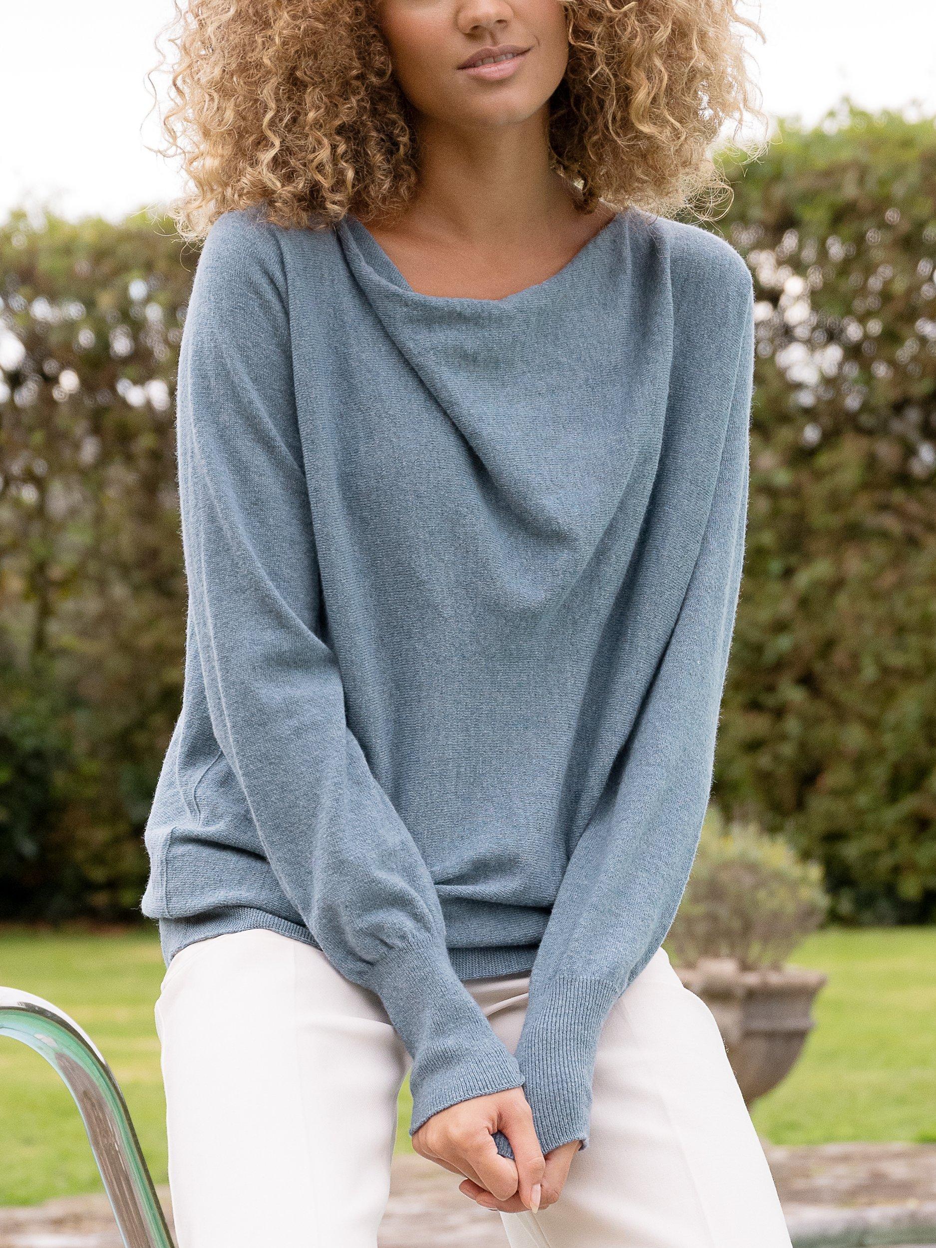 Celtic & Co. Soft Cowl Neck Wool Jumper, Vintage Blue