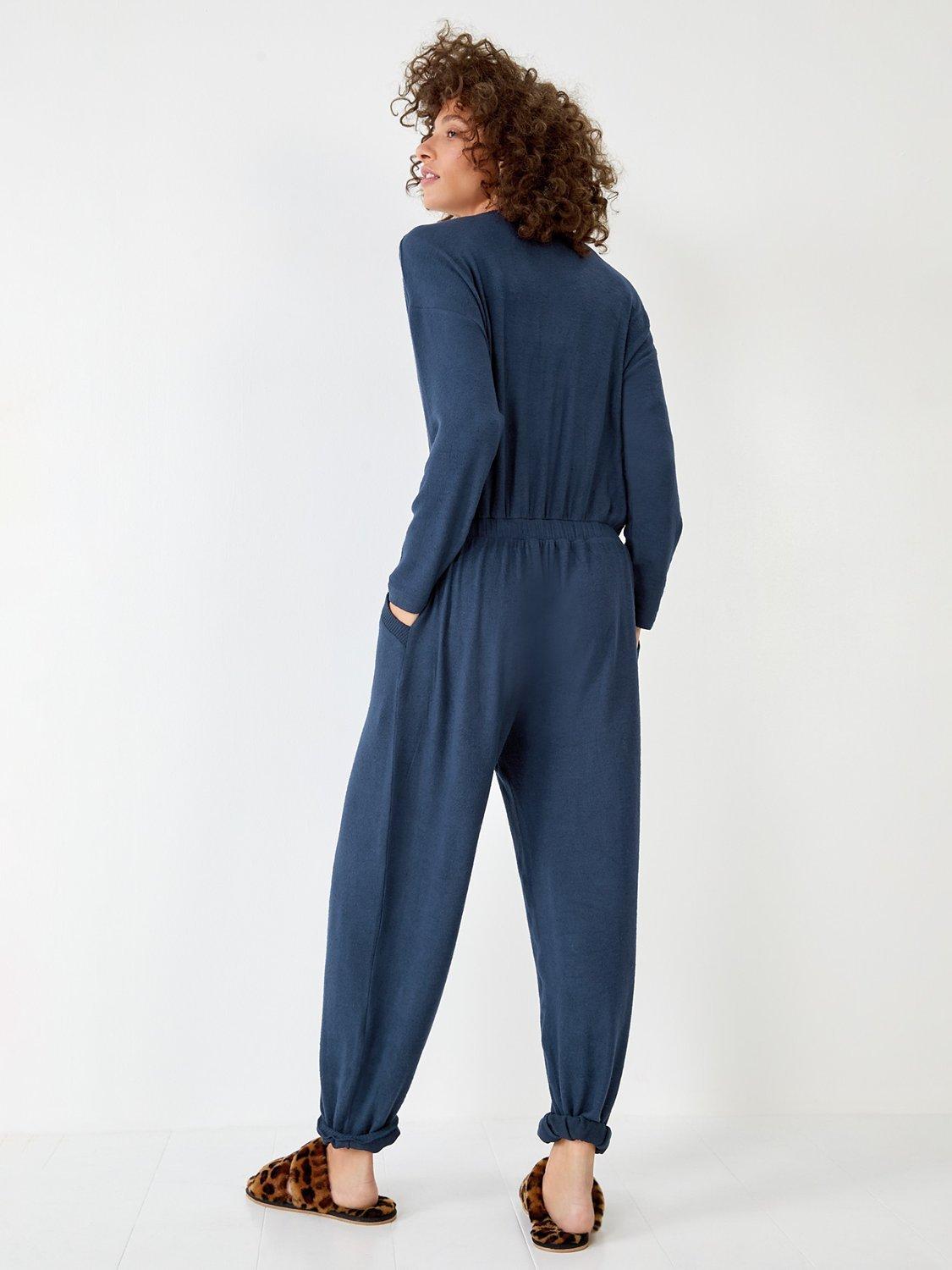 Product image 2 of 5, which shows HUSH Elle V-Neck Onesie, Midnight Navy, XL
