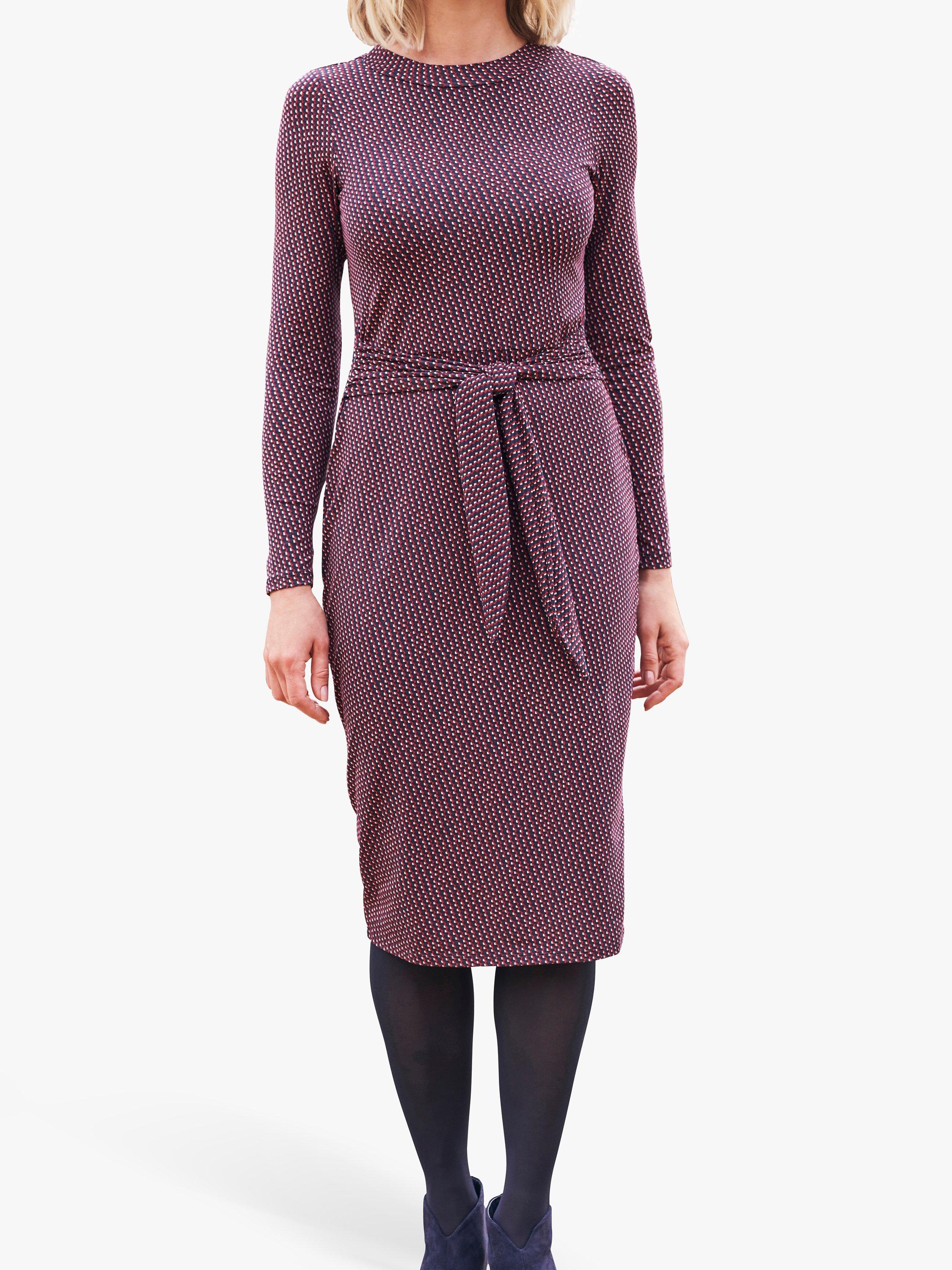 Pure Collection Tie Front Jersey Dress, Multi