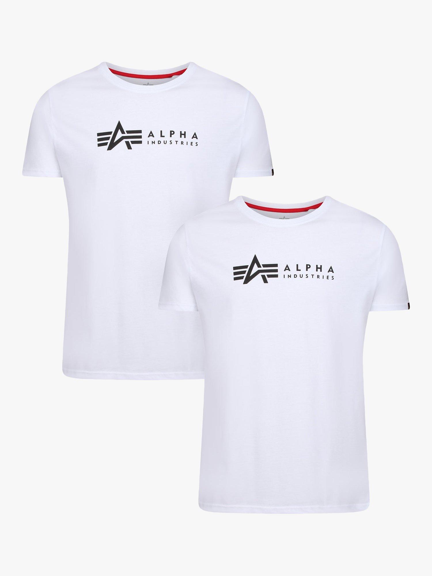 Alpha Industries Crew T-Shirt, Pack of 2, White