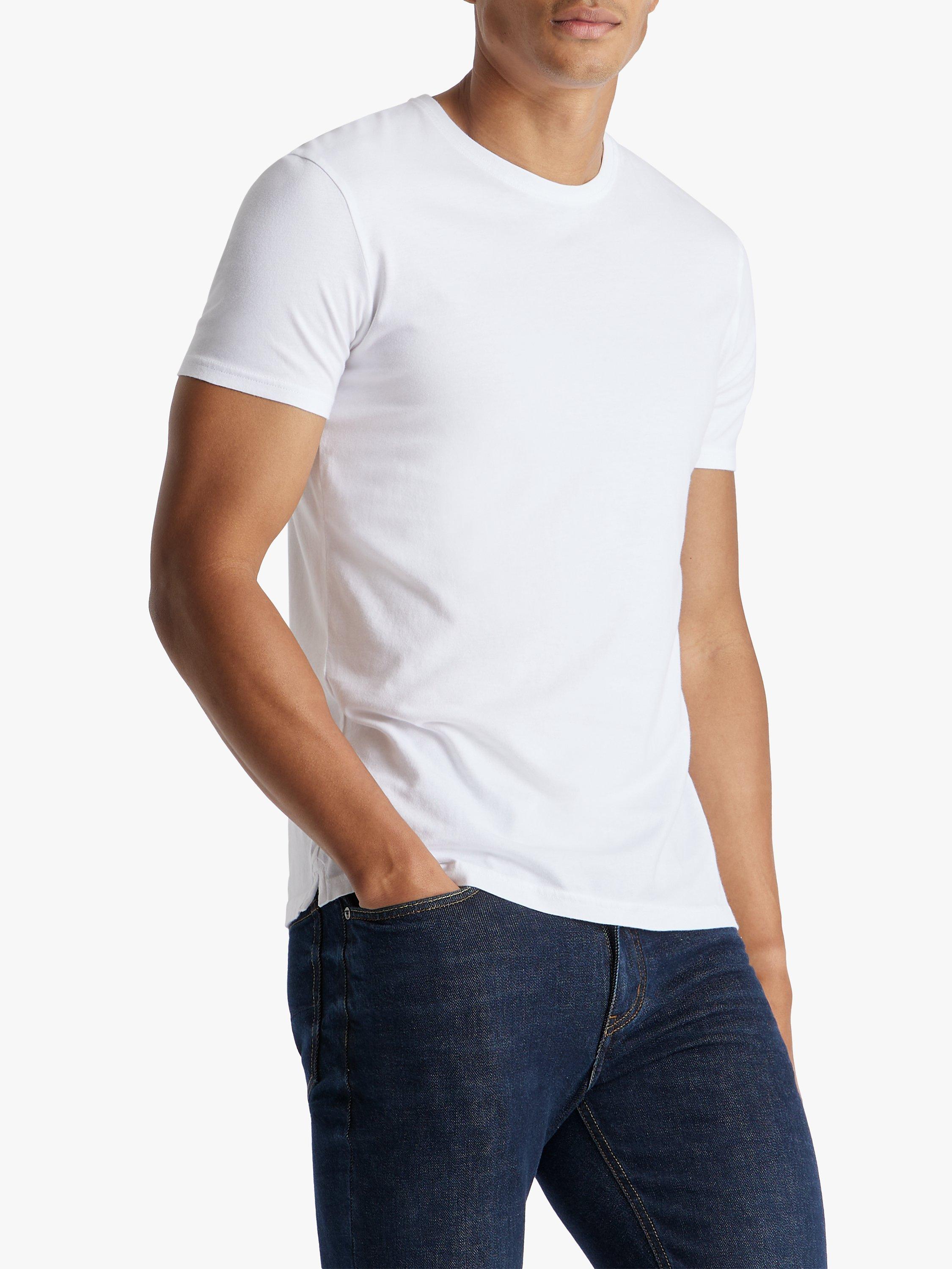 SPOKE Cotton Straight Fit Crew Neck T-Shirt, White, S Regular