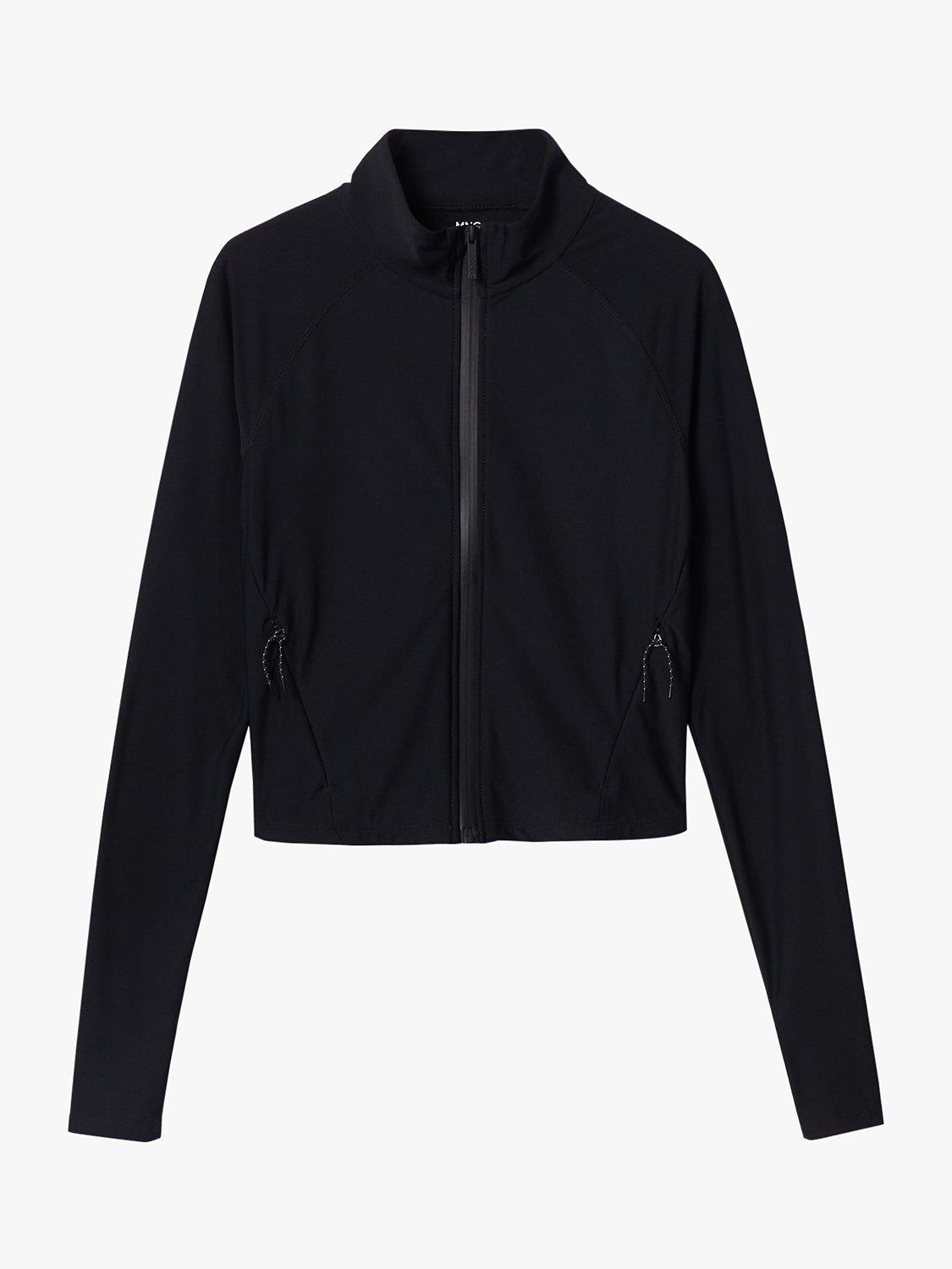 Product image 3 of 8, which shows Mango Warmyj Zip Front Sweatshirt, Black, S