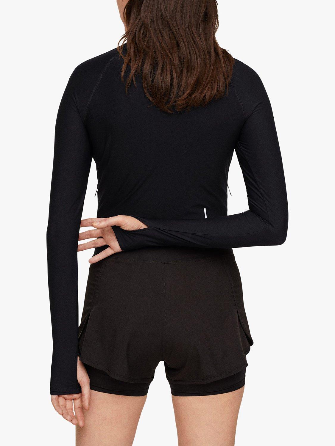 Product image 4 of 8, which shows Mango Warmyj Zip Front Sweatshirt, Black, S