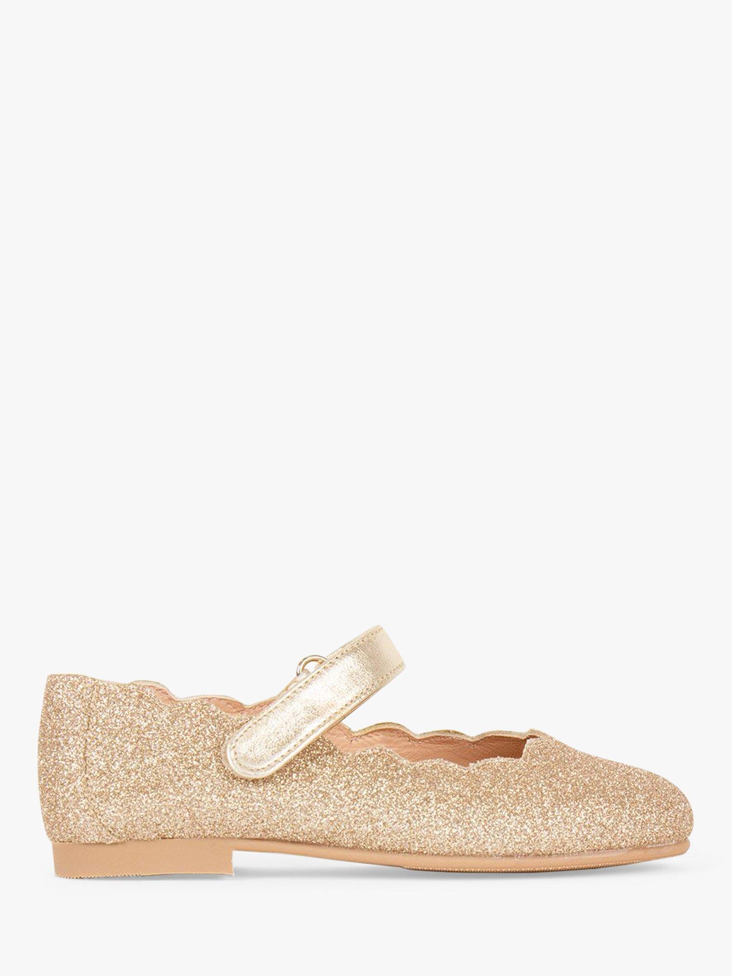 Product image 1 of 6, which shows Trotters Hampton Classics Kids' Lilly Party Shoes, Gold, 1