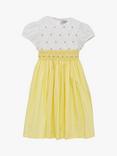 Trotters Kids' Rose Hand-Smocked Dress, Lemon