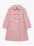 Trotters Kids' Classic Wool Longline Coat, Pink