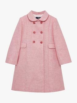 Trotters Kids' Classic Wool Longline Coat, Pink