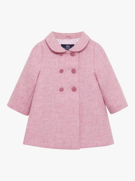 Trotters Baby Classic Wool Short Coat, Pink