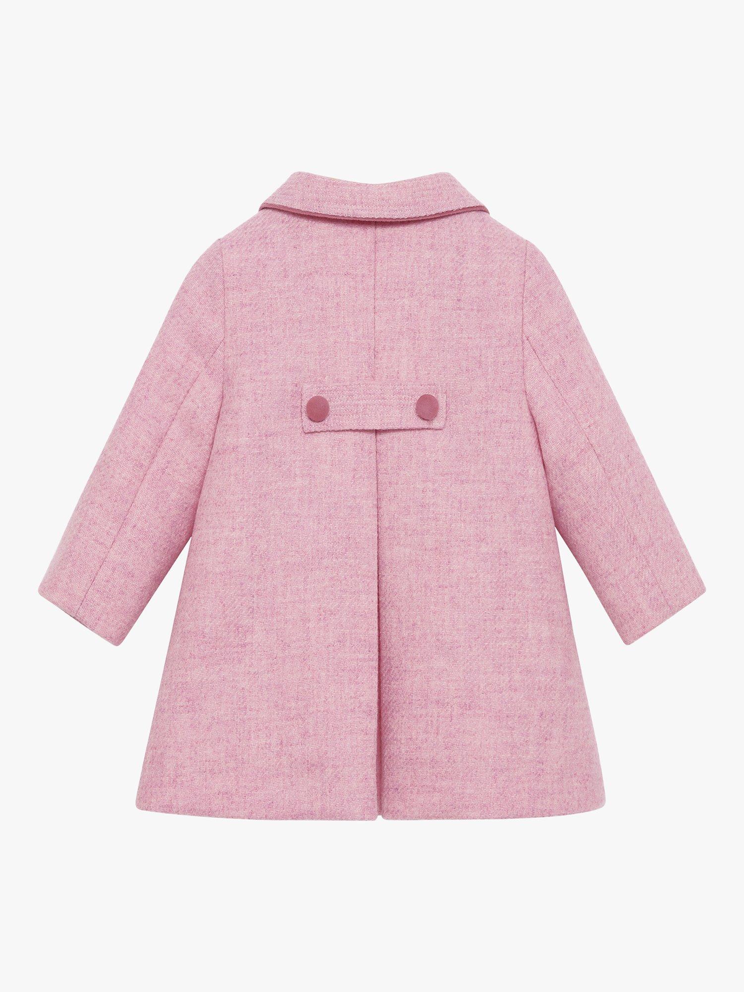 Product image 2 of 3, which shows Trotters Baby Classic Wool Short Coat, Pink, 12-18 months