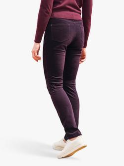 Pure Collection Washed Velvet Jeans - view 2, Merlot