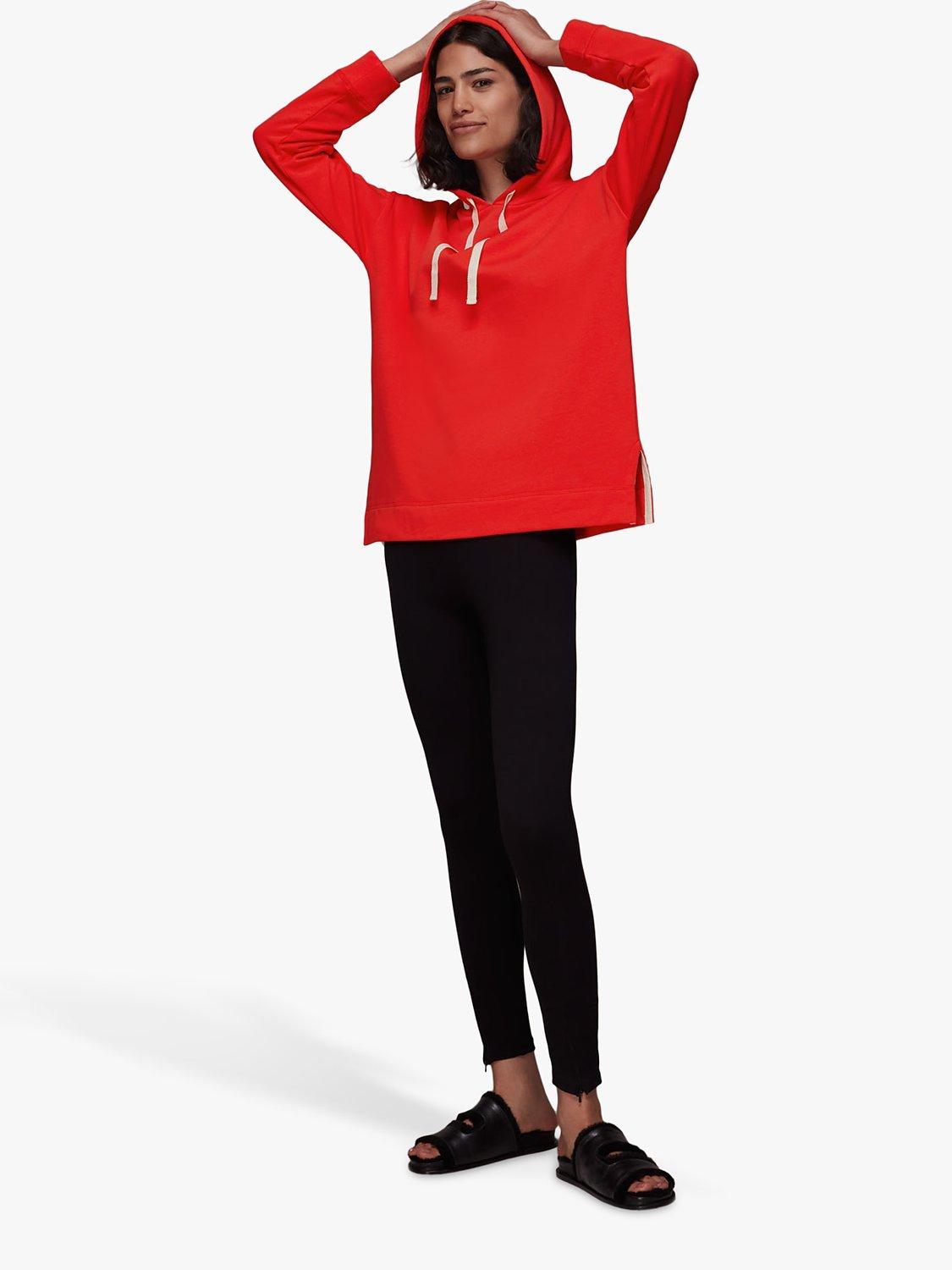 Whistles Easy Basic Cotton Hoodie, Red