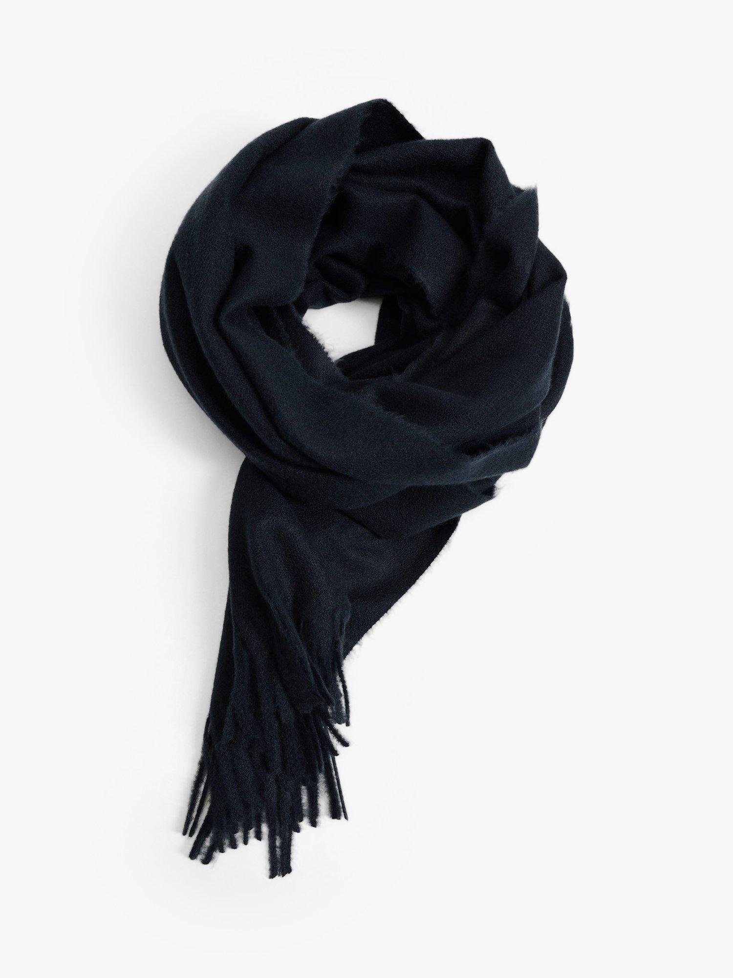 Mango Sweet Fringe Scarf, Dark Blue, One Size