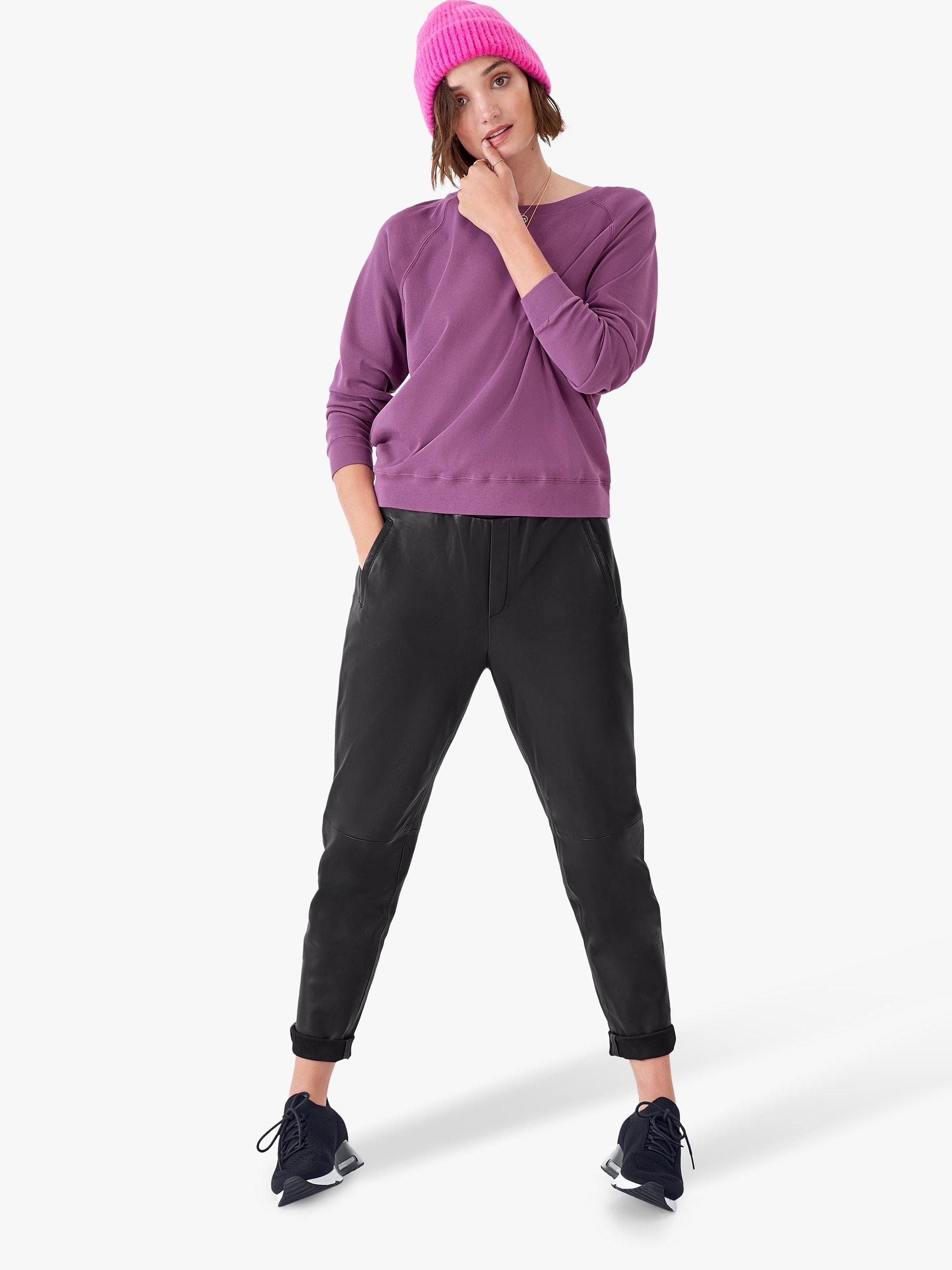 HUSH Tilda Raglan Sleeve Organic Cotton Sweatshirt, Purple Grape