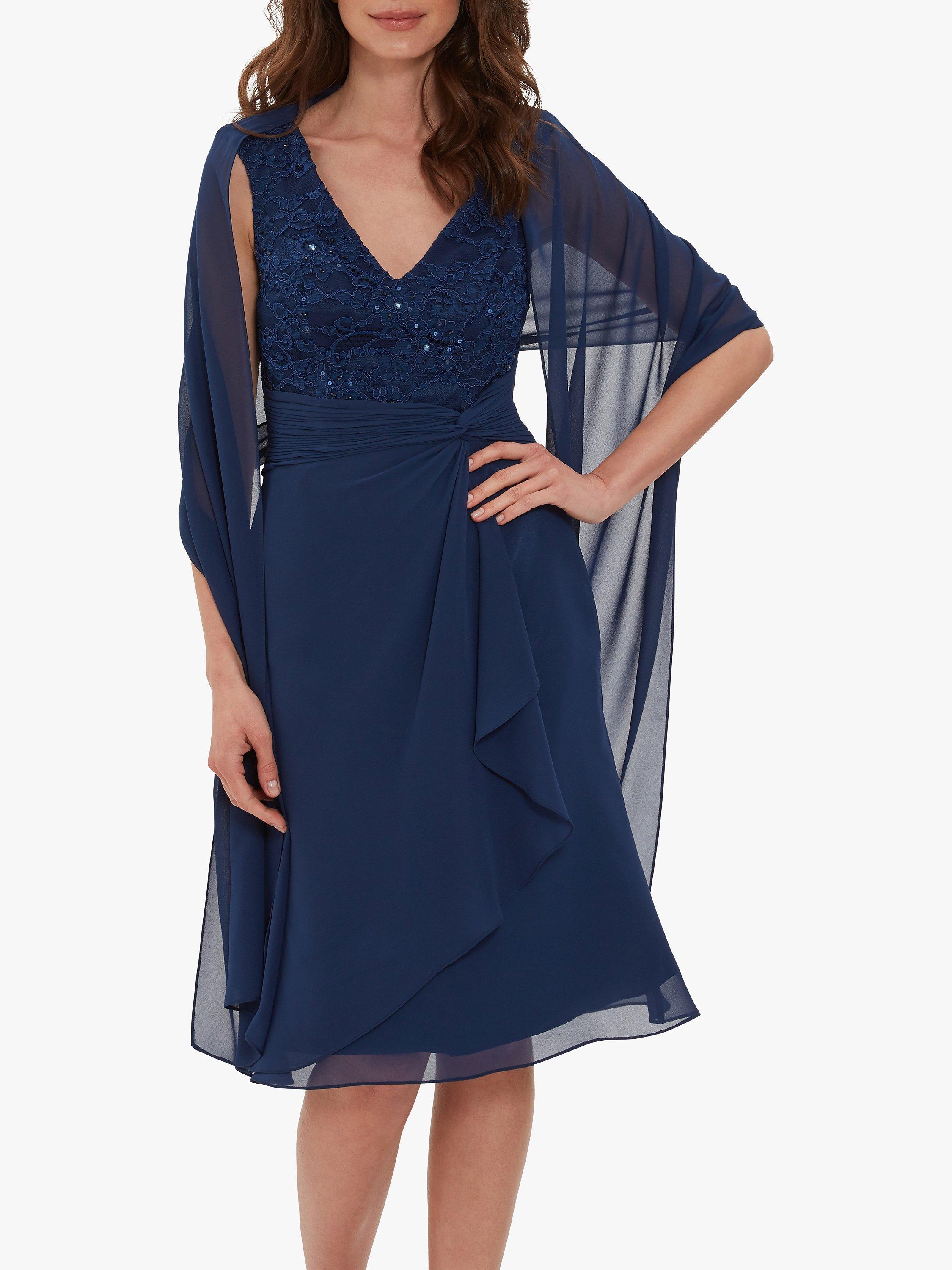Gina Bacconi Farrah Lace Bodice Chiffon Dress