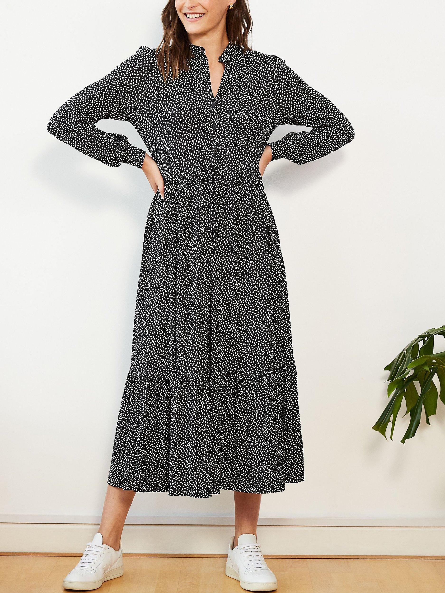 Baukjen Adilah Spot Midi Dress, Black