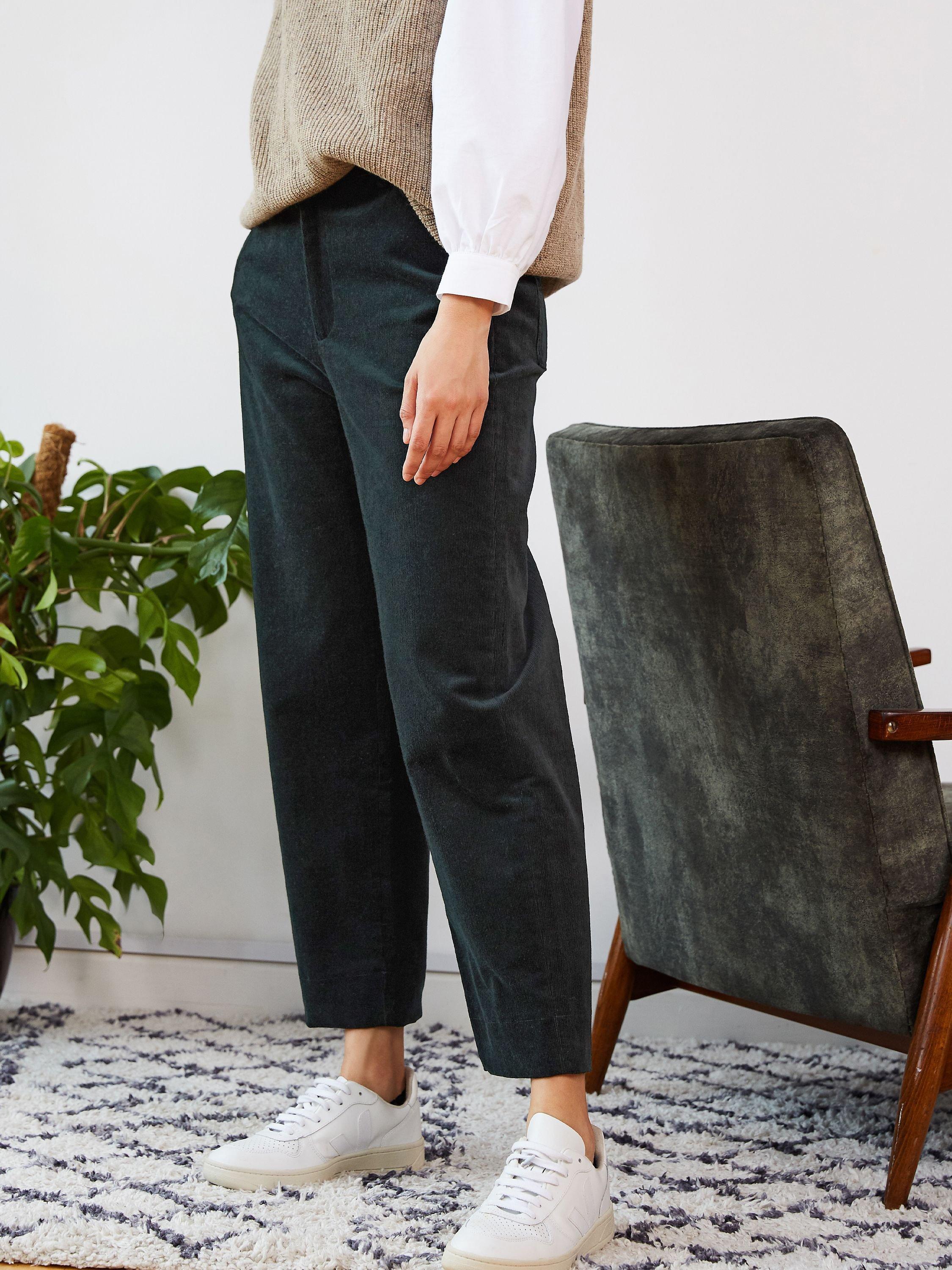 Baukjen Perry Corduroy Casual Trousers, Pine Green