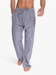 British Boxers Tartan Brushed Cotton Pyjama Trousers, Ash Grey