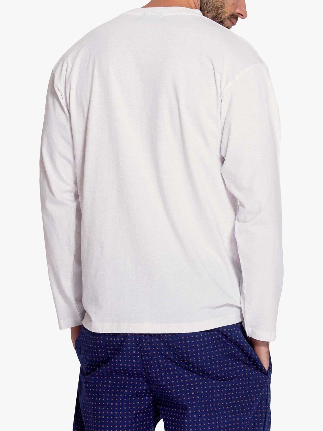 Product image 2 of 3, which shows British Boxers GOTS Organic Long Sleeve Lounge T-Shirt, White, S