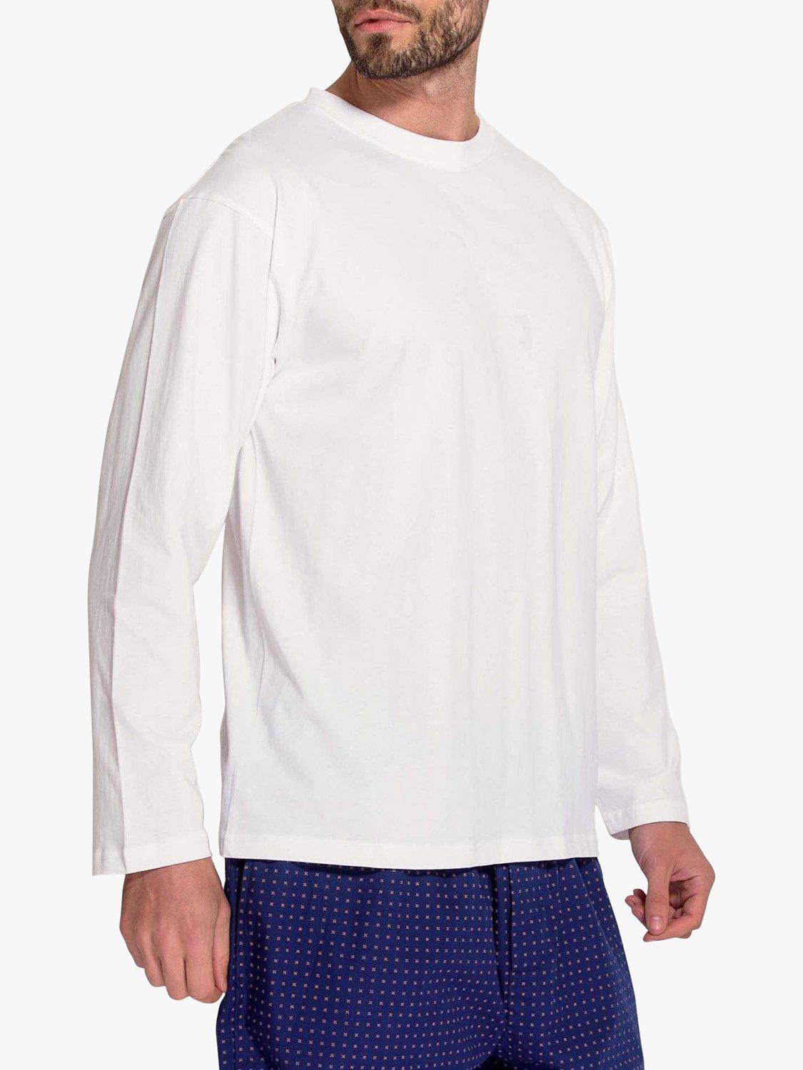 Product image 3 of 3, which shows British Boxers GOTS Organic Long Sleeve Lounge T-Shirt, White, S