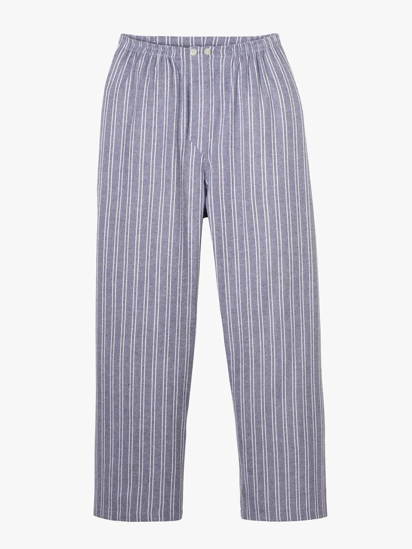 Product image 4 of 4, which shows British Boxers Westwood Stripe Brushed Cotton Pyjama Set, Grey/White, S