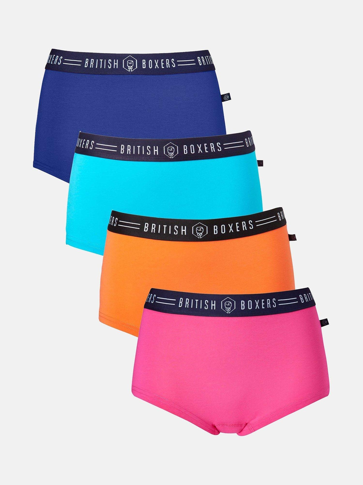 Product image 2 of 3, which shows British Boxers Hipster Briefs, Pack of 4, Multi, S