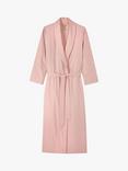 Herringbone Brushed Cotton Dressing Gown, Powder Pink