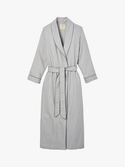 British Boxers Herringbone Cotton Twill Dressing Gown - view 2, Armoury Grey