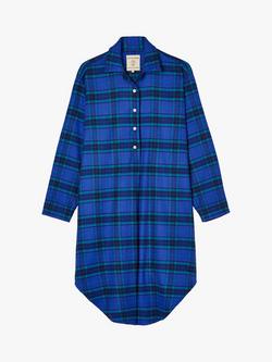 British Boxers Tartan Brushed Cotton Nightshirt, Midnight