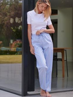 British Boxers Westwood Stripe Brushed Cotton Pyjama Trousers - view 2, Blue