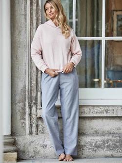 British Boxers Herringbone Brushed Cotton Pyjama Trousers, Ash Grey