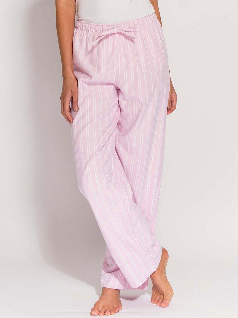 Product image 4 of 7, which shows British Boxers Westwood Stripe Brushed Cotton Pyjama Trousers, Pink, L