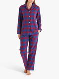 British Boxers Tartan Brushed Cotton Pyjama Set, Bordeaux
