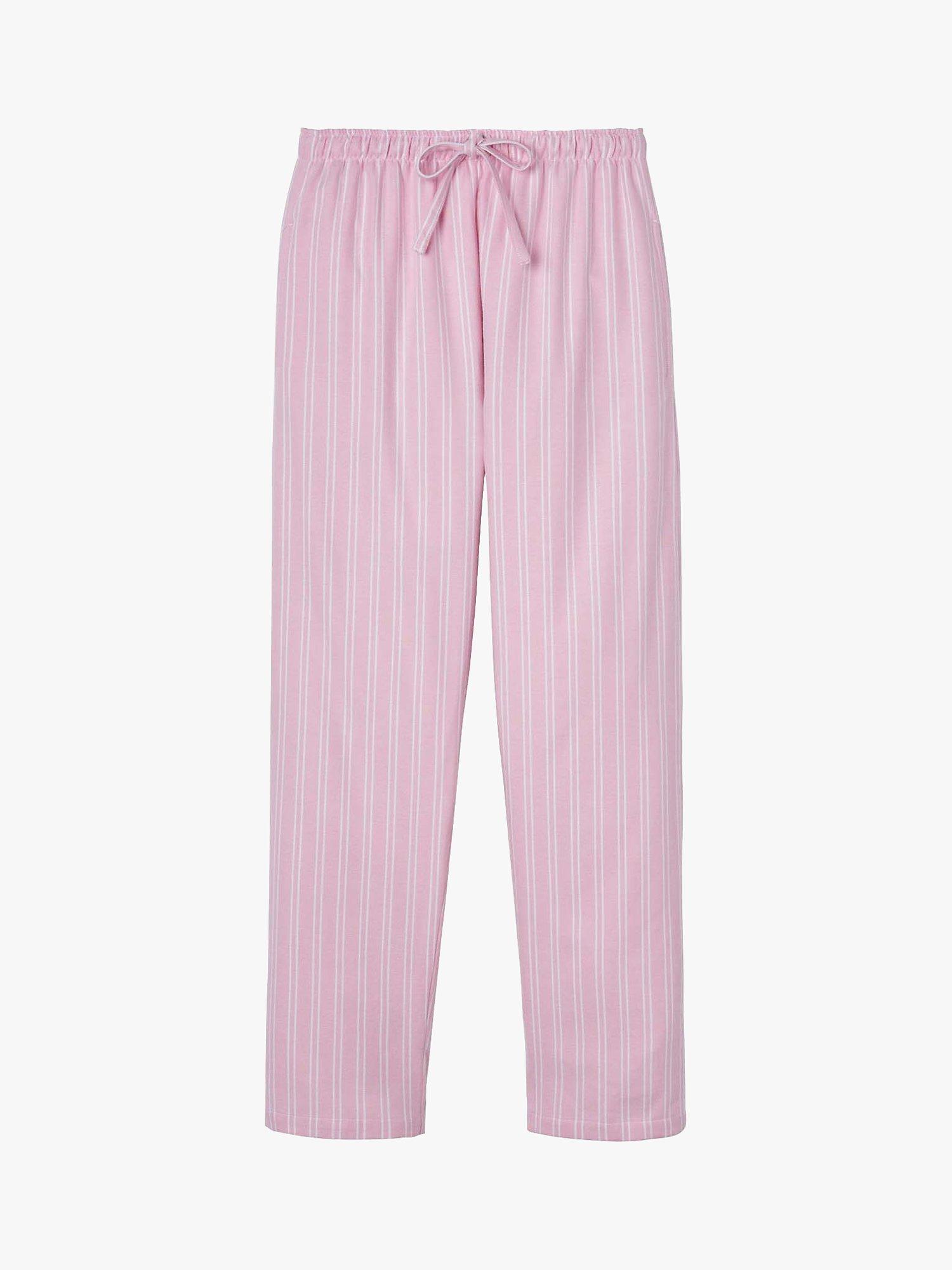 Product image 7 of 8, which shows British Boxers Westwood Stripe Brushed Cotton Pyjama Set, Pink/White, XS