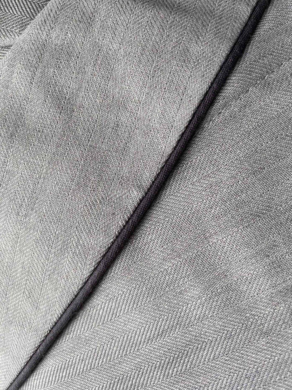 Product image 6 of 6, which shows British Boxers Herringbone Cotton Twill Pyjama Set, Light Grey, XS