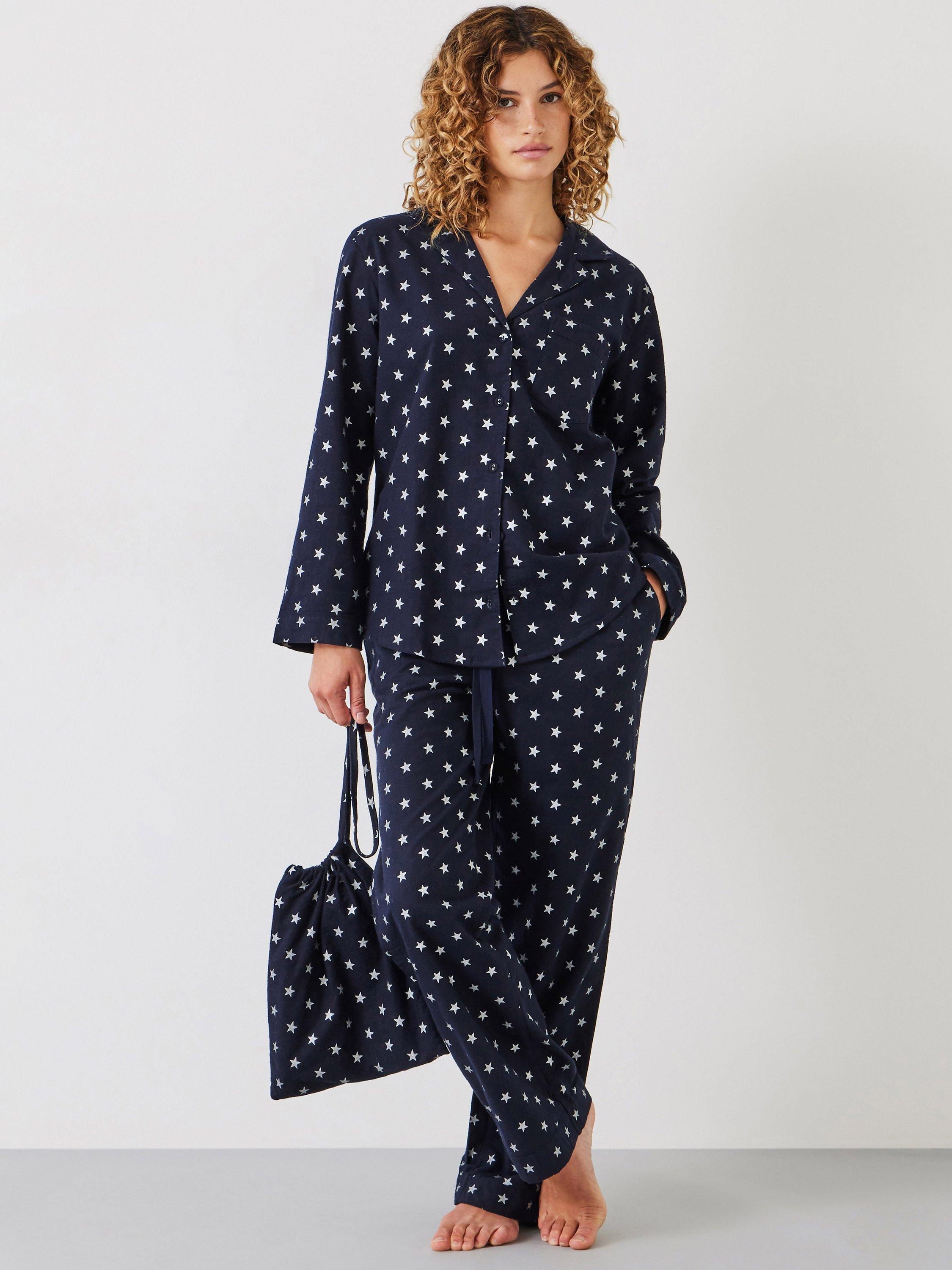 HUSH Joy Star Organic Cotton Flannel Pyjama Set Navy