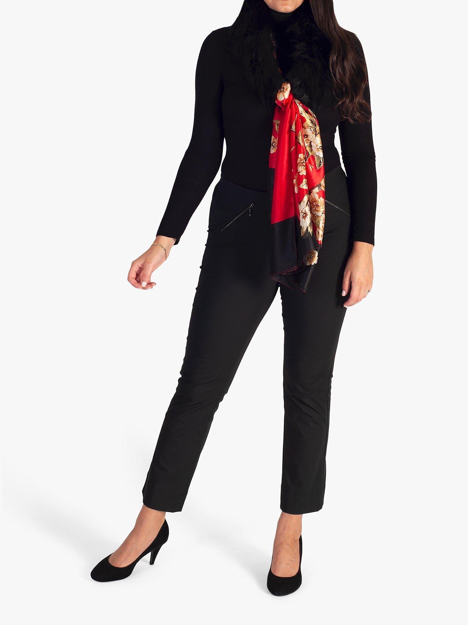 Product image 4 of 6, which shows chesca Floral Print Scarf, Red/Multi