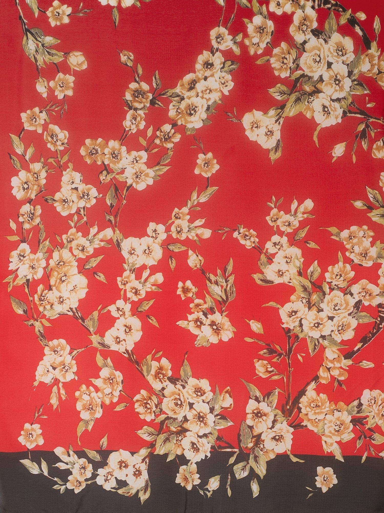 Product image 6 of 6, which shows chesca Floral Print Scarf, Red/Multi
