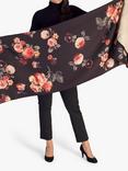 chesca Floral Print Scarf, Black/Multi