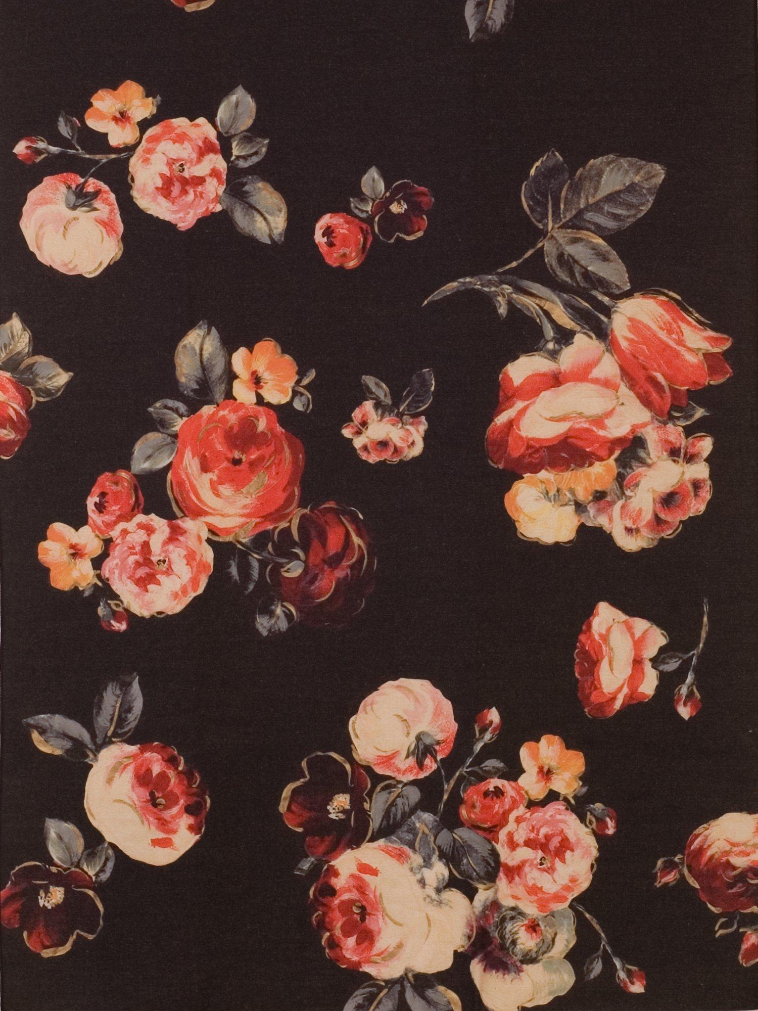 Product image 5 of 6, which shows chesca Floral Print Scarf, Black/Multi