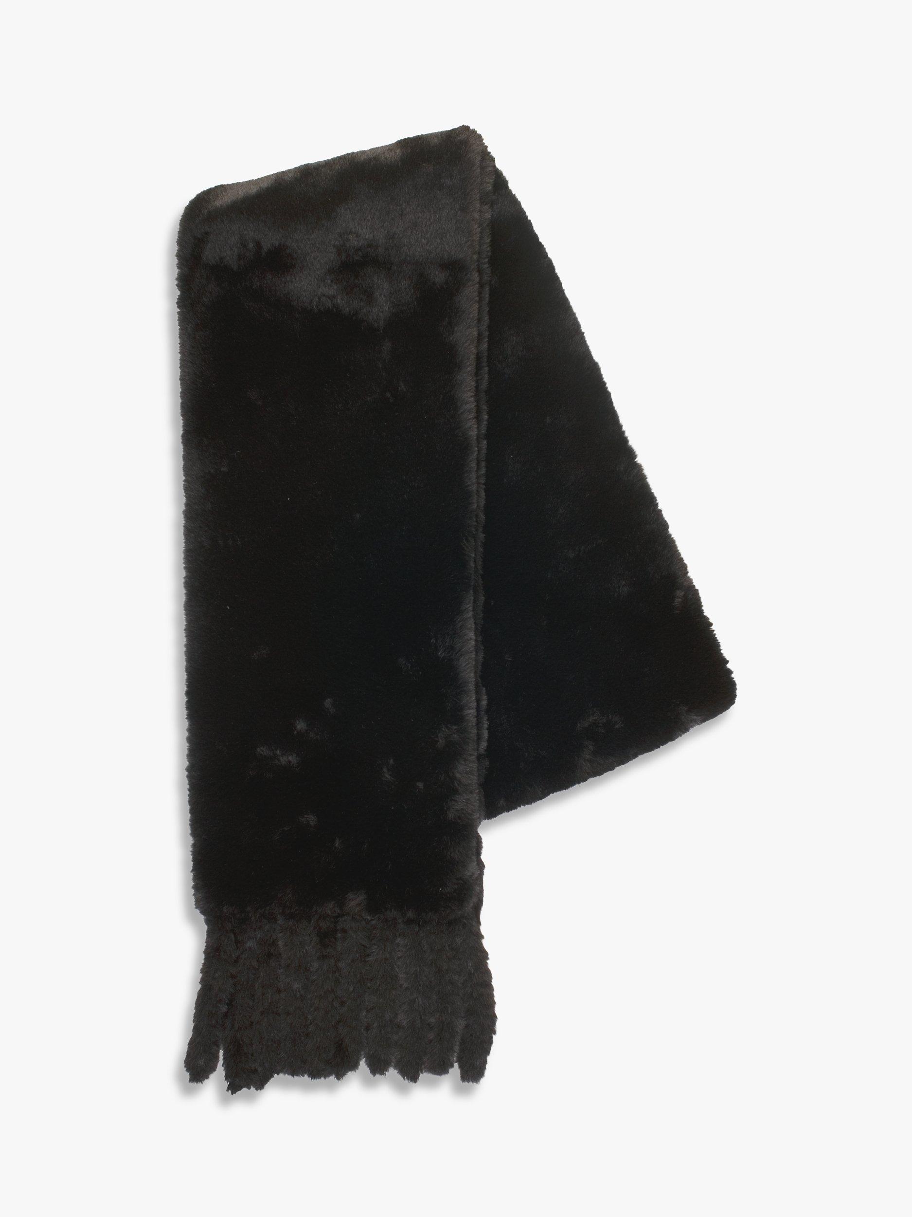 chesca Faux Fur Scarf, Black, One Size