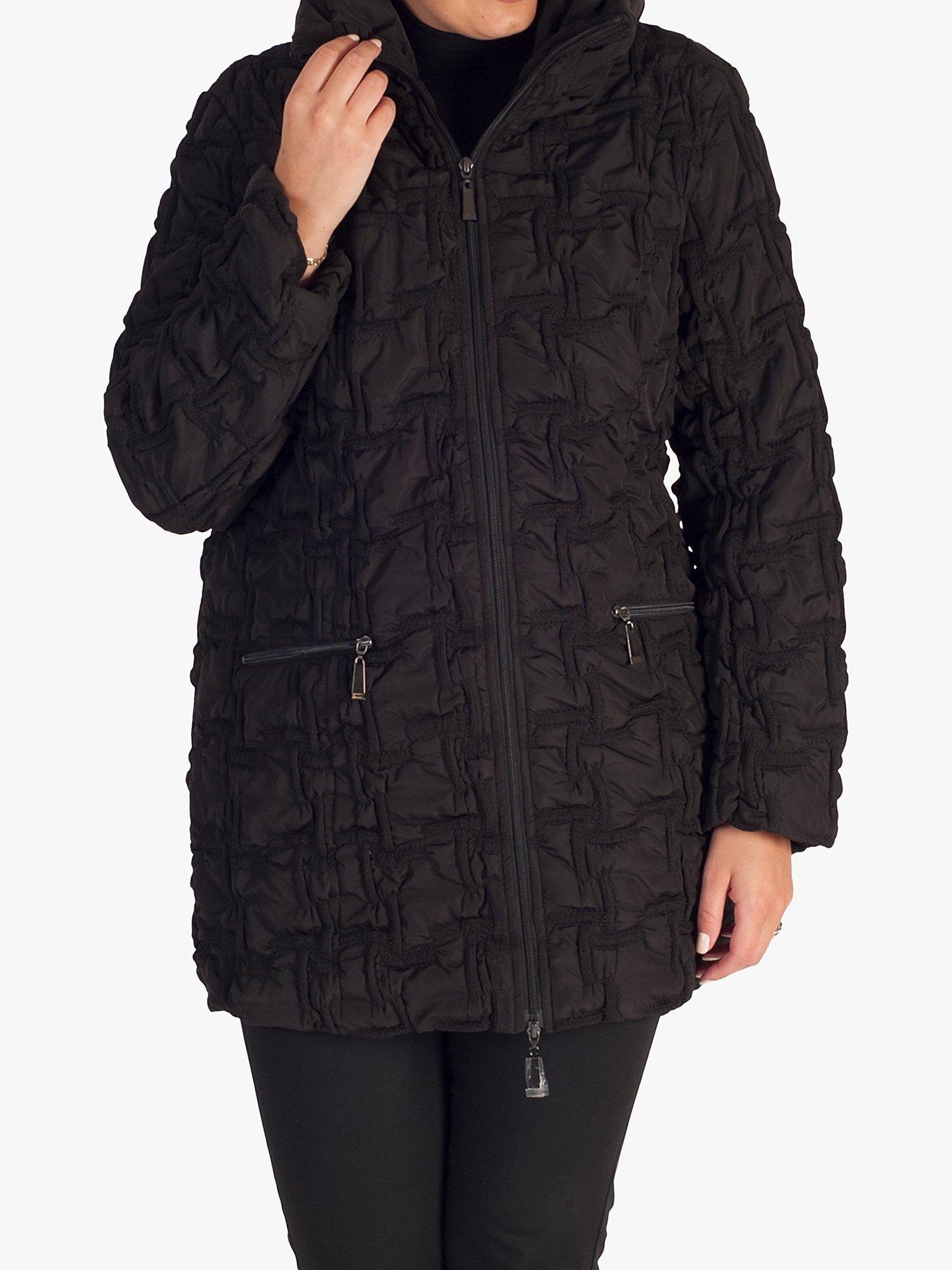 chesca Bonfire Quilted Coat, Black