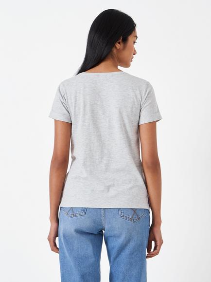 Crew Clothing Perfect Slub T-Shirt - view 2, Light Grey